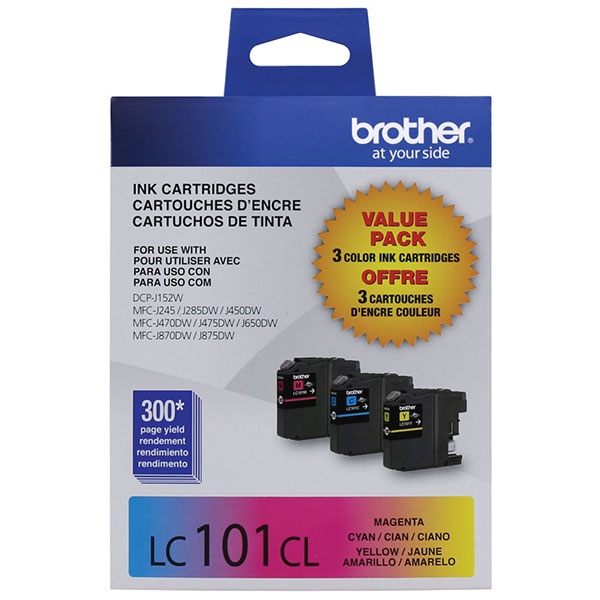 Picture of Brother LC-1013PKS Cyan/Magenta/Yellow Ink Cartridge (Combo Pack)