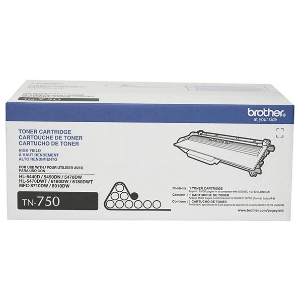 Picture of Brother TN-750 High Yield Black Toner Cartridge