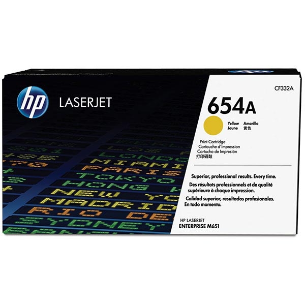 Picture of HP CF332A (HP 654A) Yellow Toner Cartridge