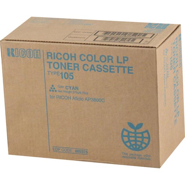 Picture of Ricoh 885375 (Type 105) cyan Laser Toner Cartridge